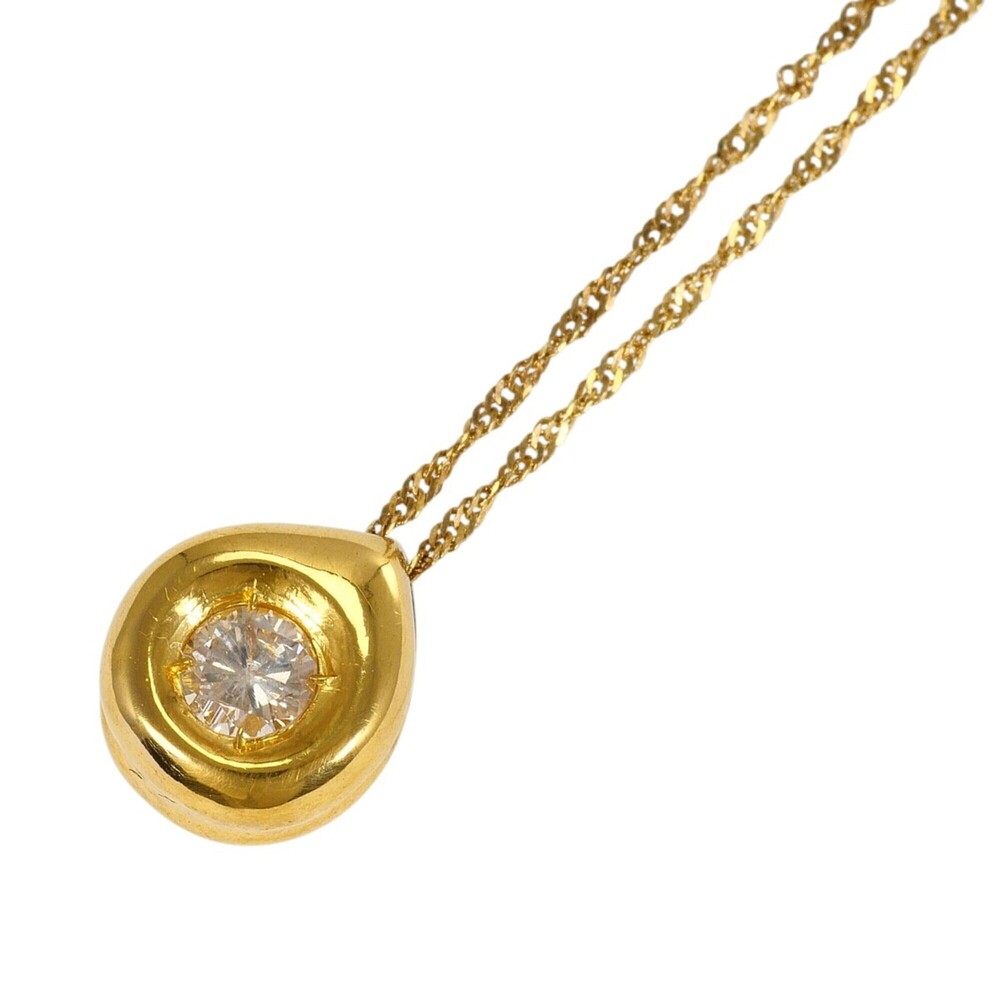 18K (18-karat) Yellow Gold Necklace with 0.20ct Diamond, Total Weight 2.0g, 3...
